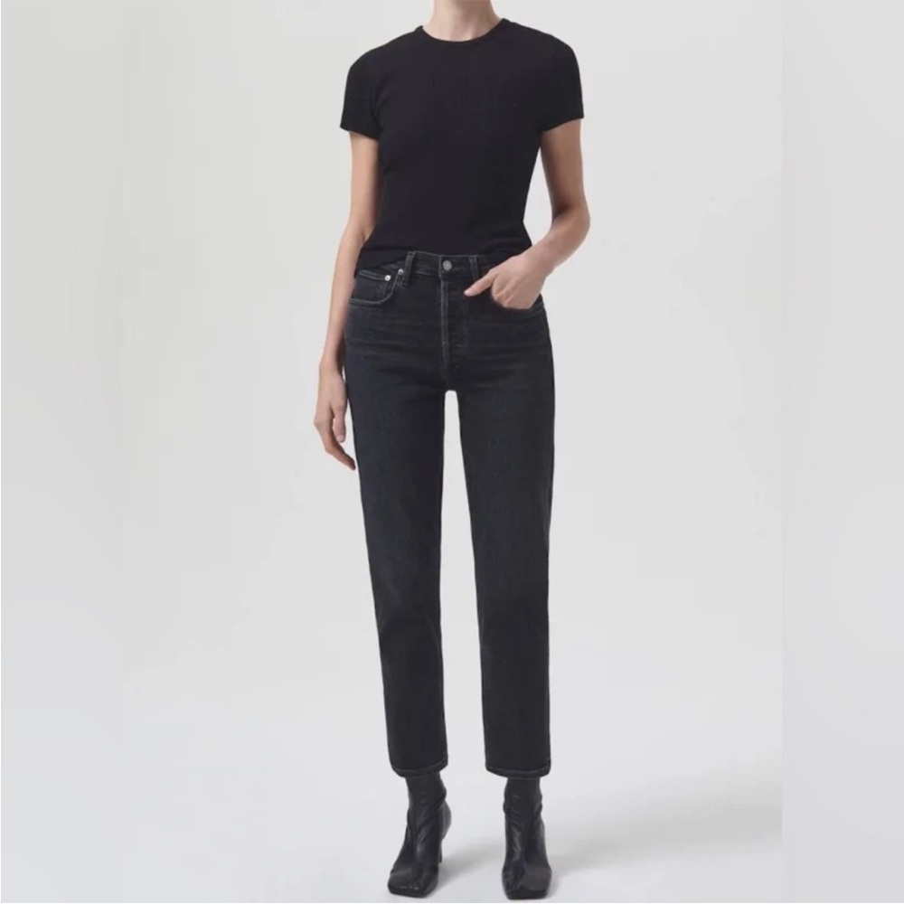 Agolde • riley high rise straight crop jeans in panoramic sz 24